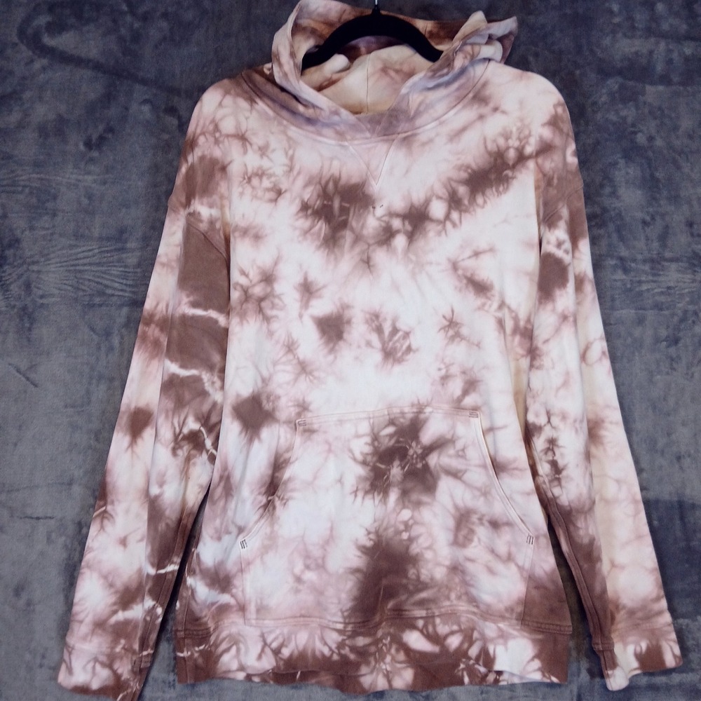 Lululemon All Yours Hoodie Womens 12 Brown Tie Dye Pullover Earthy Athleisure‎